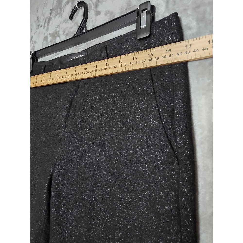 Banana Republic Avery Black Metallic Shimmer Wool Blend Ankle Pants Womens 8 - Picture 6 of 8
